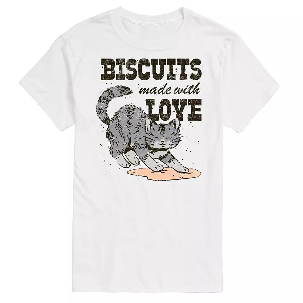 Big & Tall Cat Making Biscuits With Love Graphic Tee, Men's,  Product Image