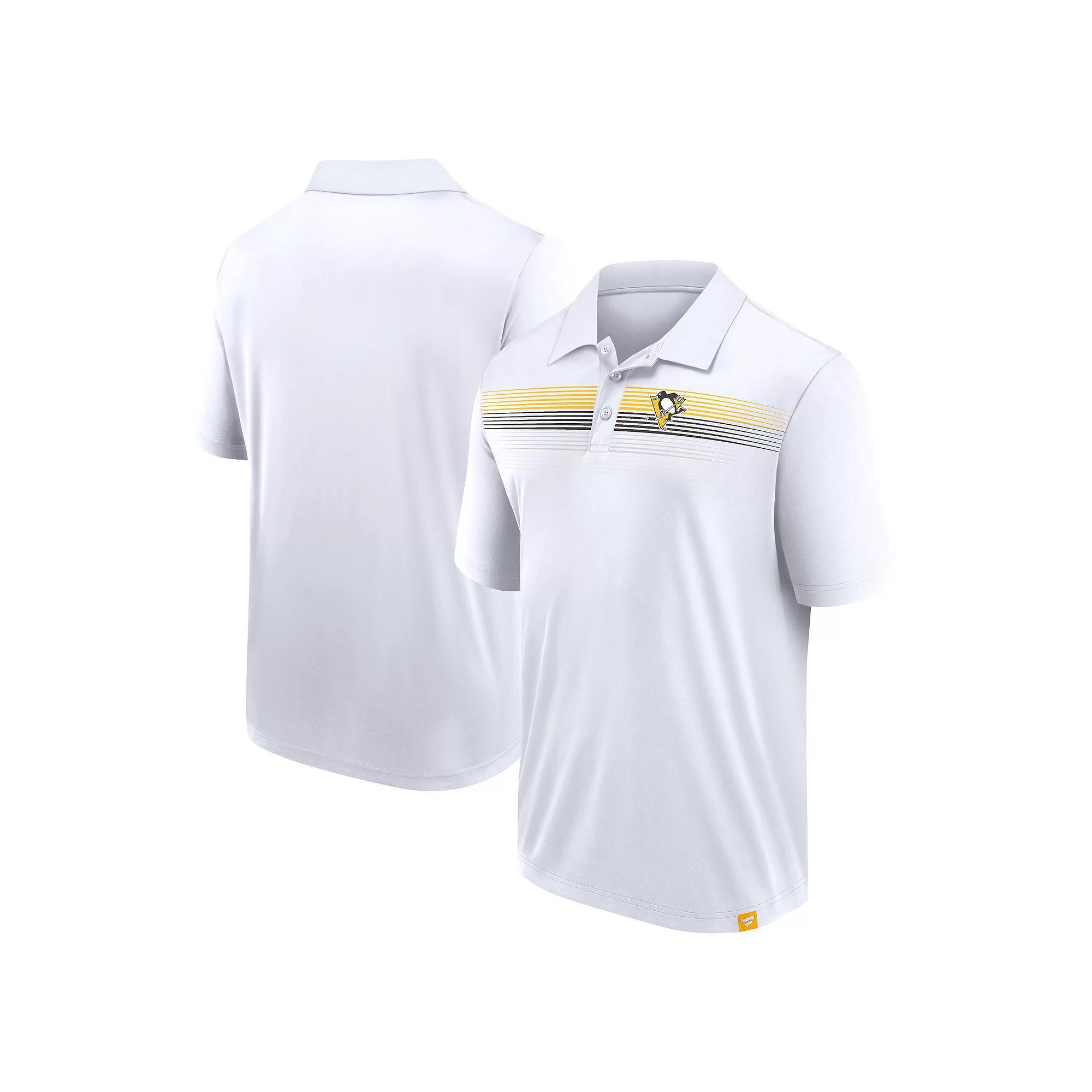 Men's Fanatics Branded White Pittsburgh Penguins Victory For Us Interlock Polo, Size: Medium Product Image