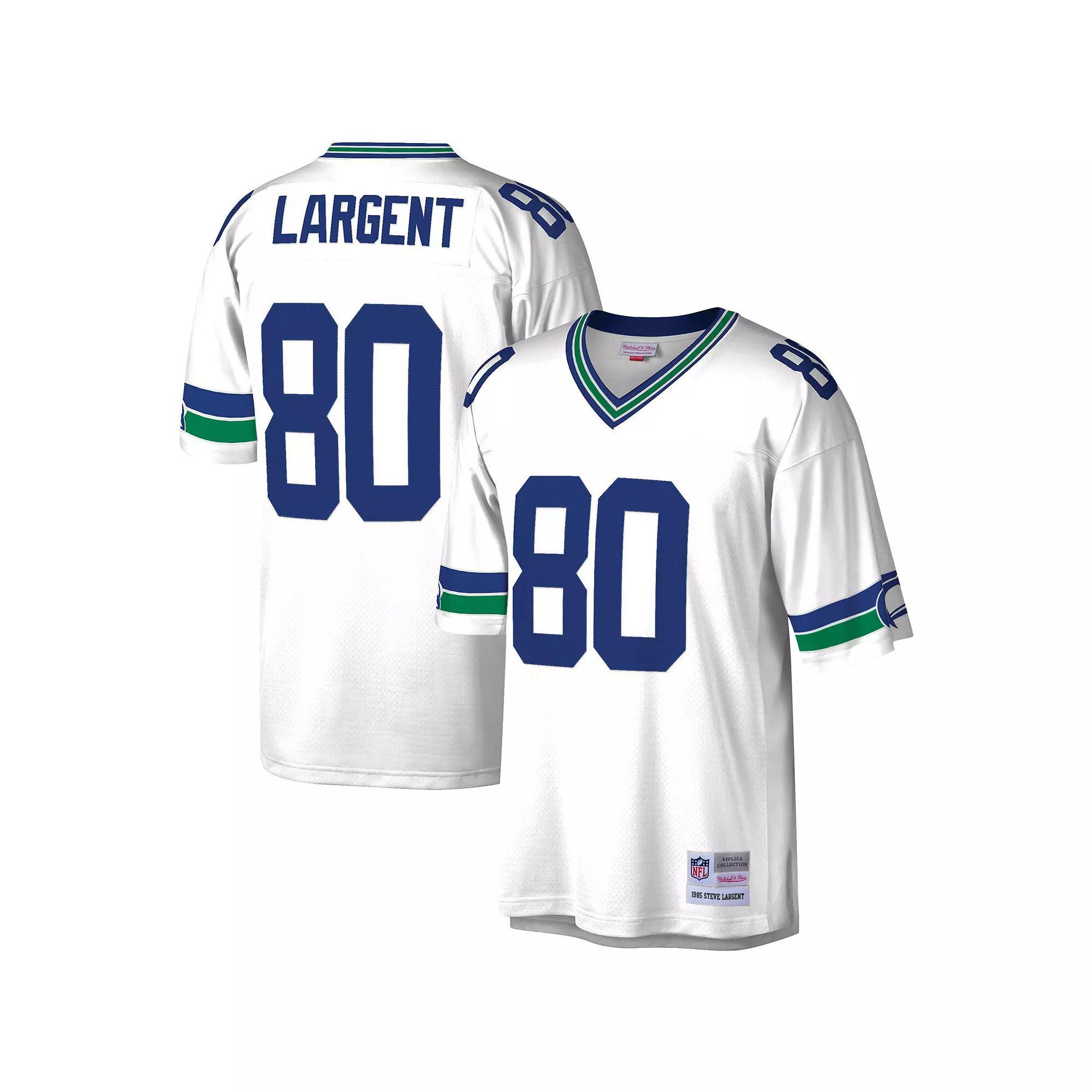 Men's Mitchell & Ness Steve Largent White Seattle Seahawks Legacy Replica Jersey Product Image