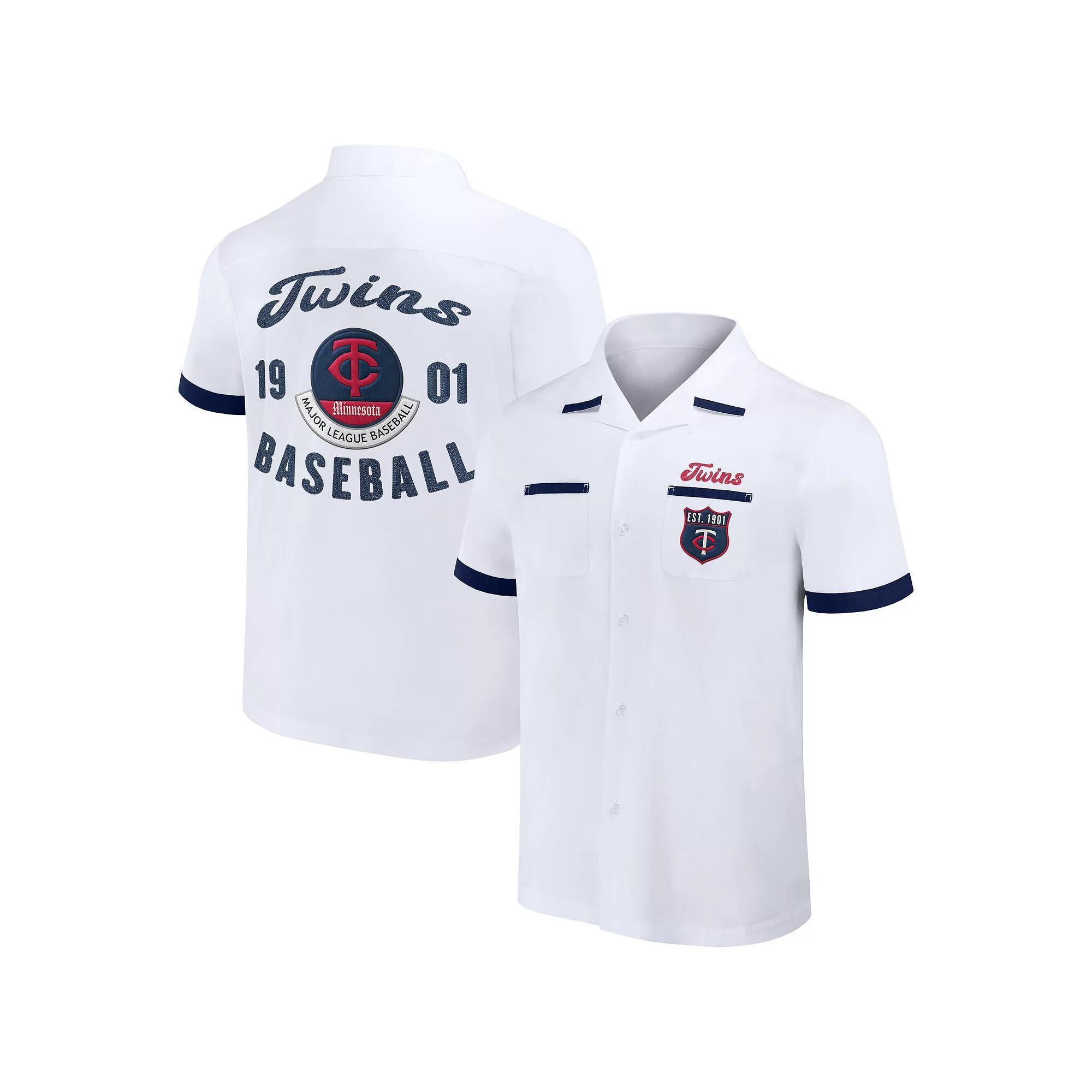 Men's Darius Rucker Collection by Fanatics White Minnesota Twins Bowling Button-Up Shirt,  Product Image