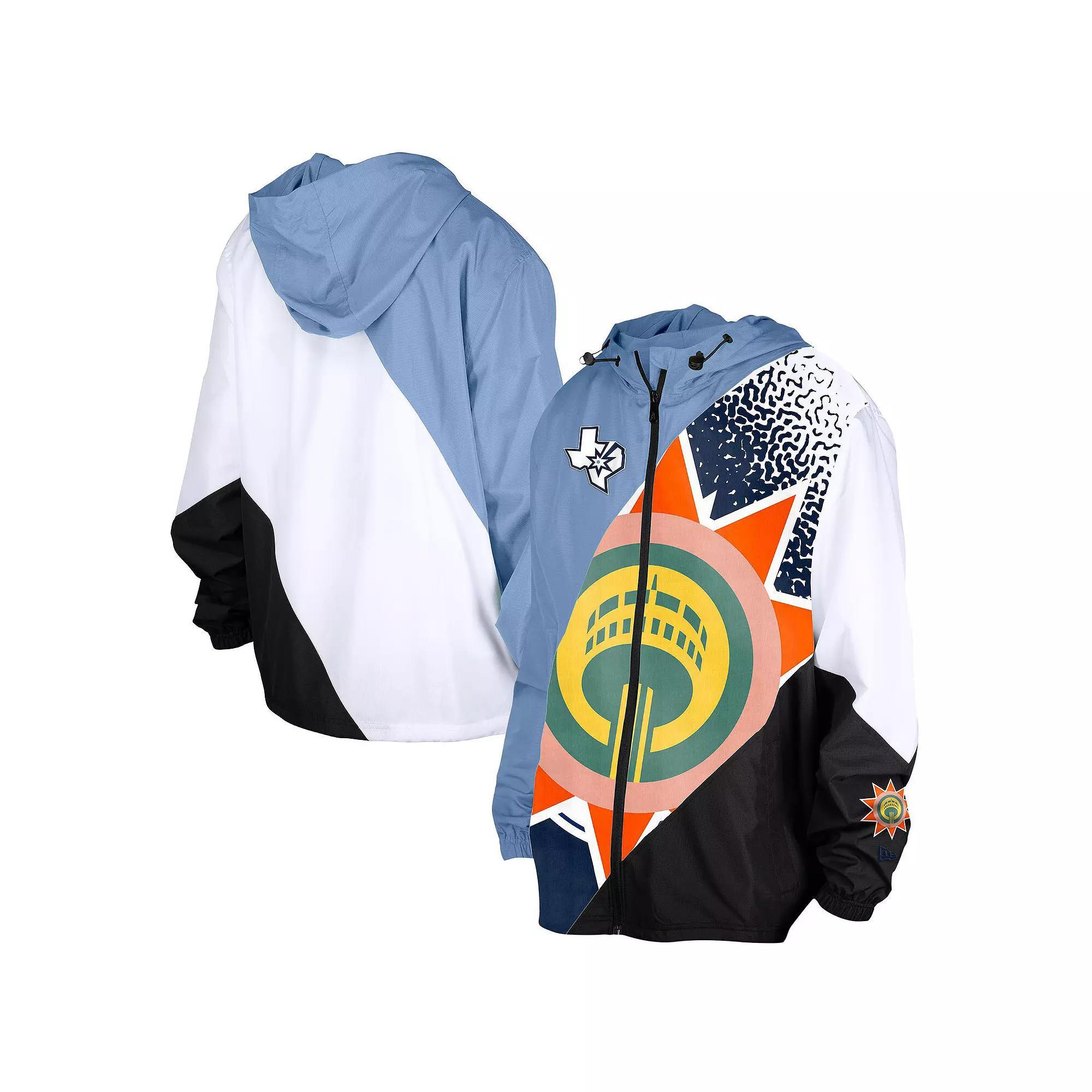 Men's New Era  Light Blue San Antonio Spurs 2024/25 City Edition Full-Zip Windbreaker Jacket, Size: XL Product Image