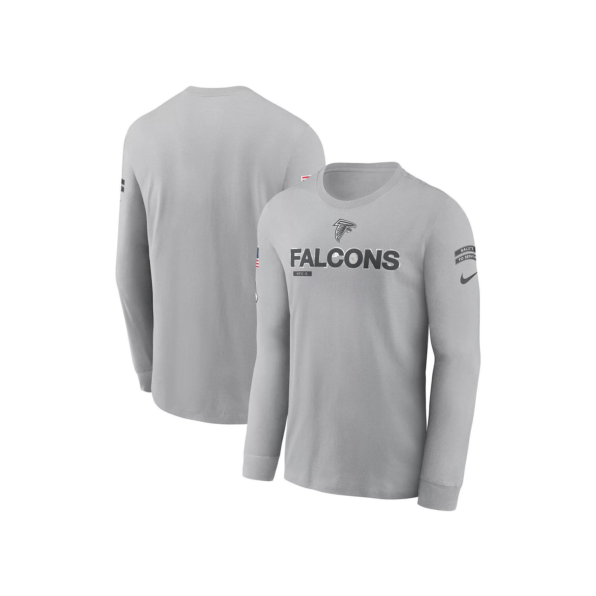 Men's Nike Gray Atlanta Falcons 2024 Salute To Service Long Sleeve T-Shirt, Size: 3XL, Grey Product Image