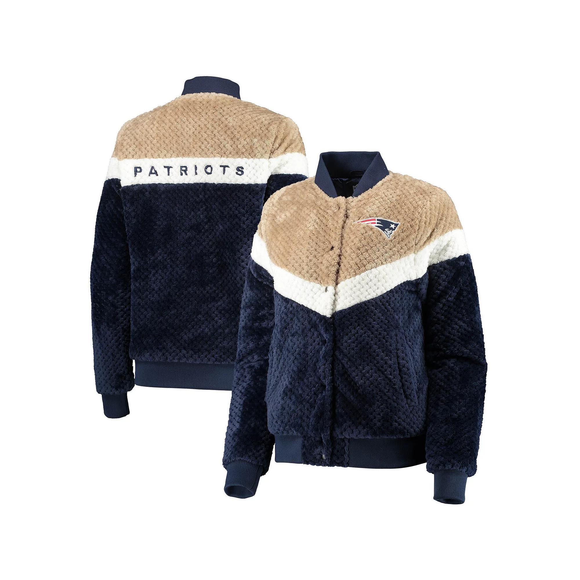 Women's G-III 4Her by Carl Banks Navy/Cream New England Patriots Riot Squad Sherpa Full-Snap Jacket,  Product Image