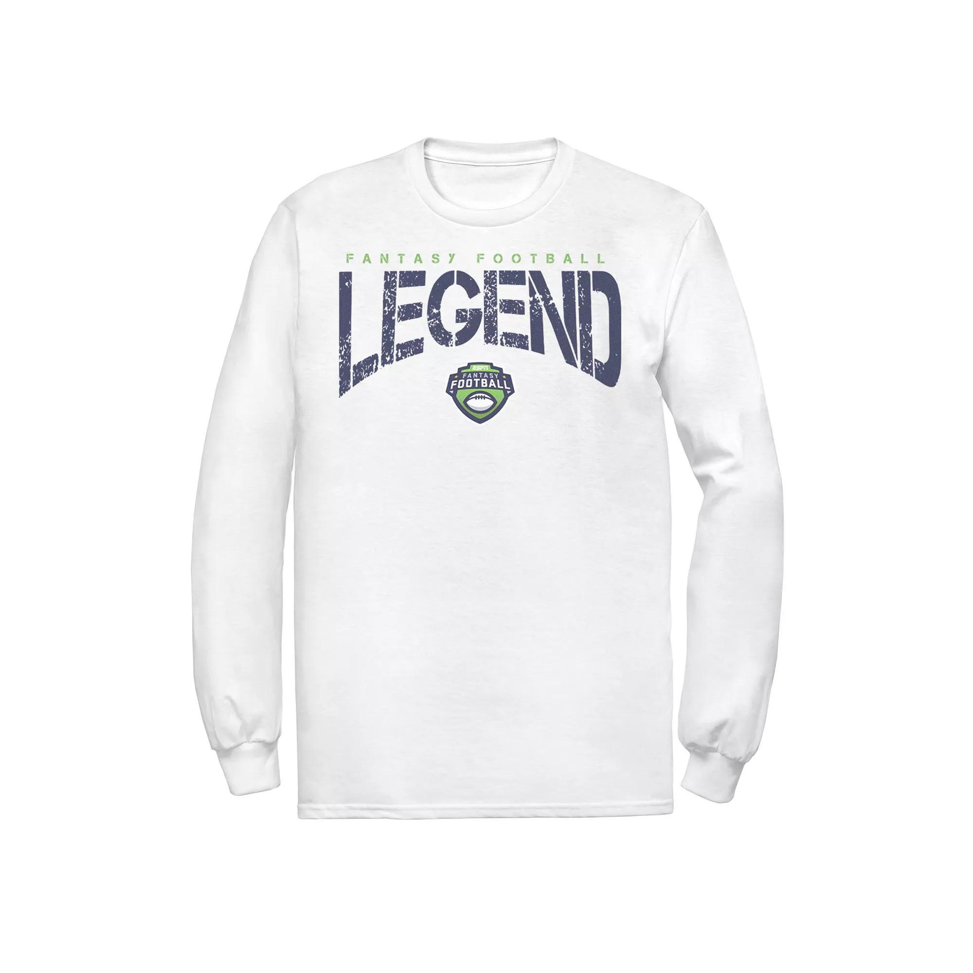 Men's ESPN Fantasy Football Legend Logo Long Sleeve Tee, Size: XXL, White Product Image