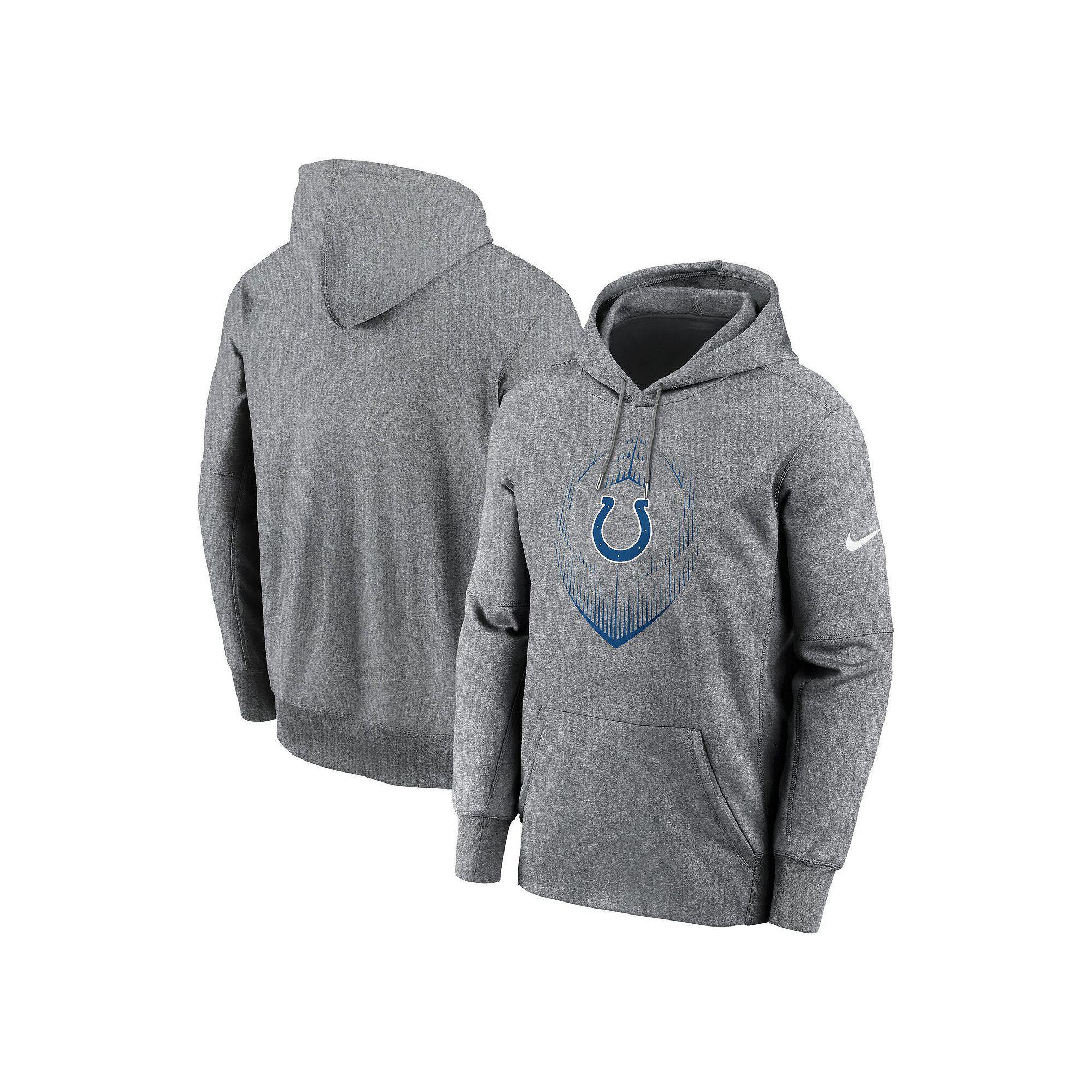 Men's Nike Heather Gray Indianapolis Colts Icon Performance Pullover Hoodie, Size: 3XL, Grey Product Image