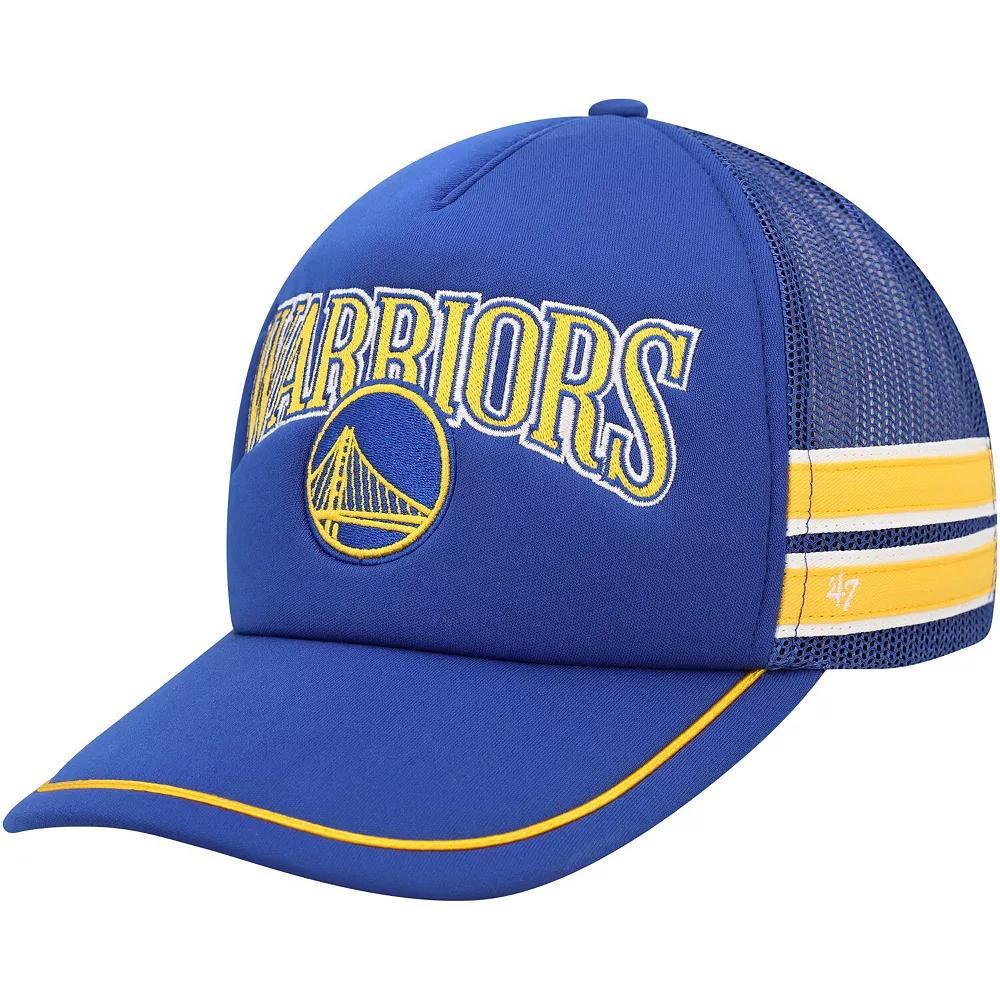 Men's '47 Royal Golden State Warriors Sidebrand Stripes Trucker Adjustable Hat, Blue Product Image