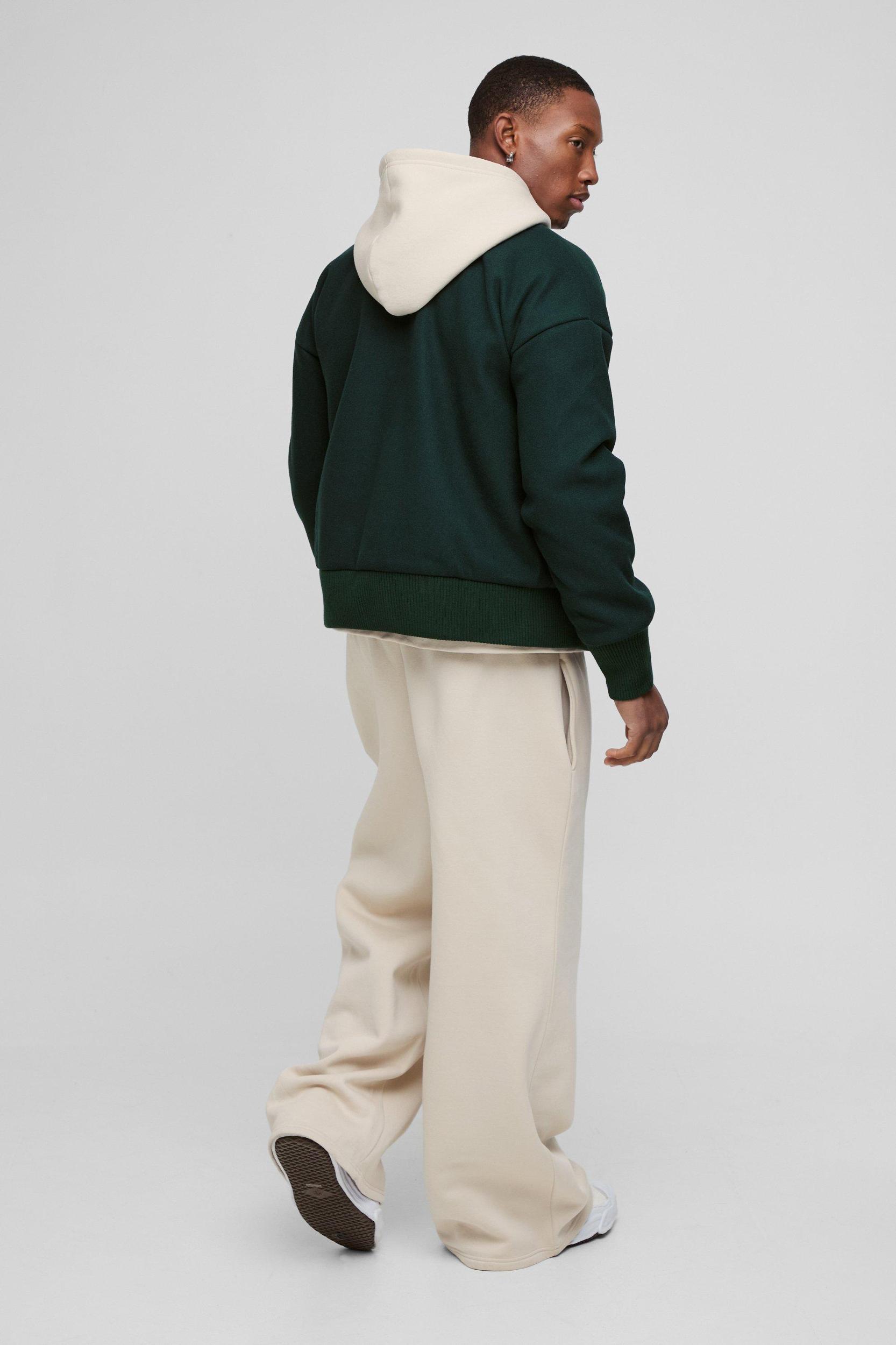 Boxy Open Neck Bomber Jacket | boohooMAN USA Product Image