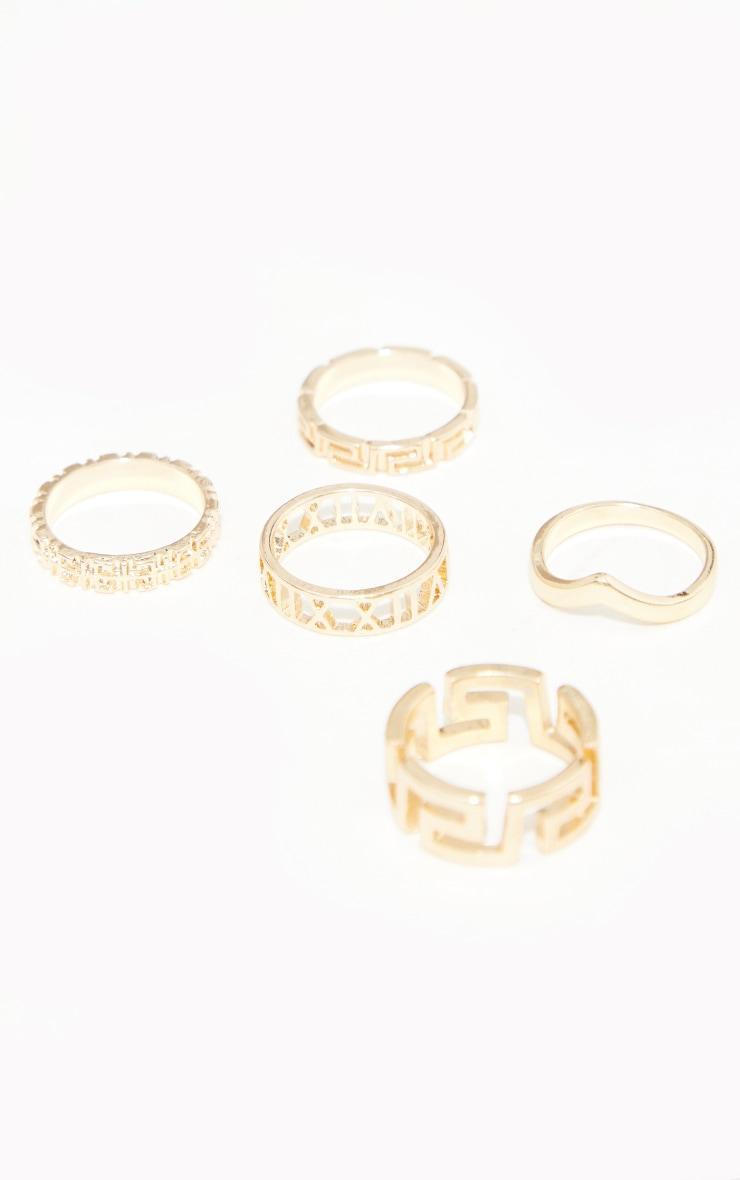Gold Assorted Cut Out 5 Pack Ring Set Product Image