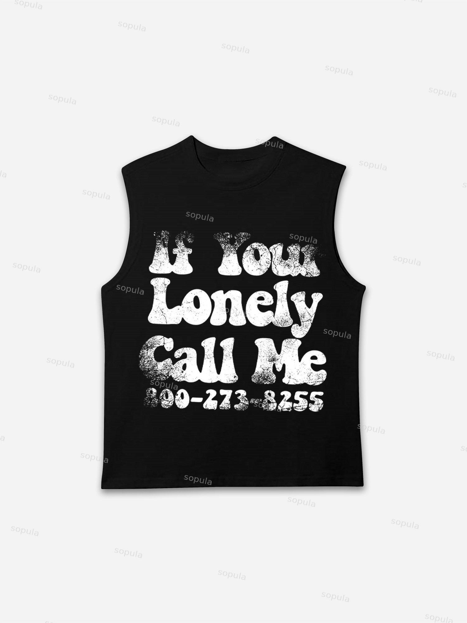 Mental Health. If Your Lonely, Call Me Vintage Graphic Tank Top Product Image