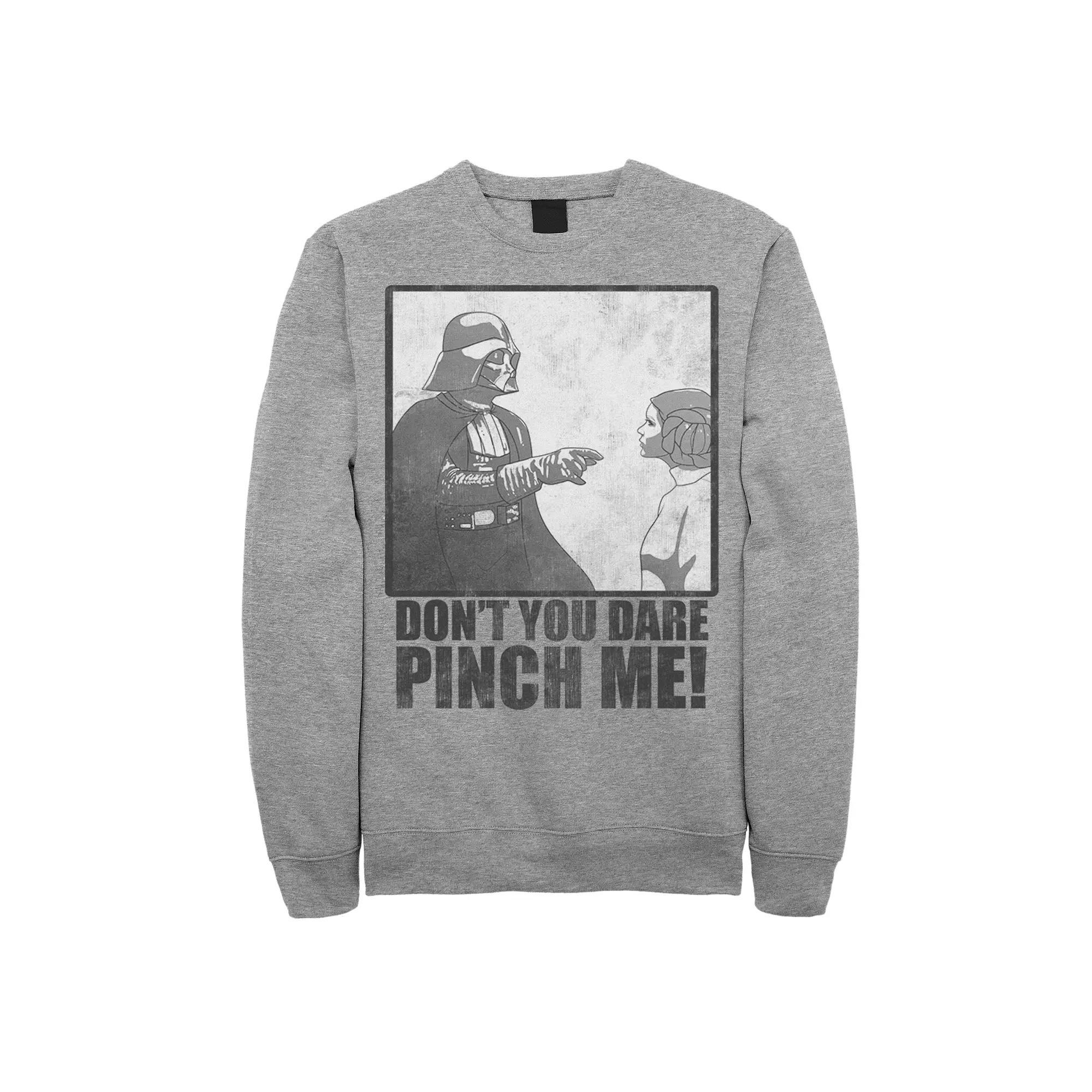 Men's Star Wars Vader Pinch Me Sweatshirt, Size: Large, Athletic Grey Product Image