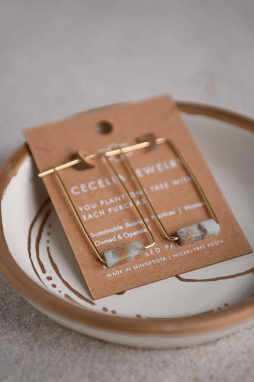 Eventide Rectangular Gold Lightweight Hoops Product Image