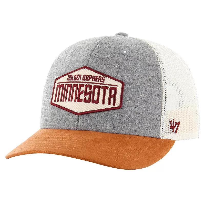 Mens 47 Heather Gray Minnesota Golden Gophers Drover Trucker Adjustable Hat Product Image