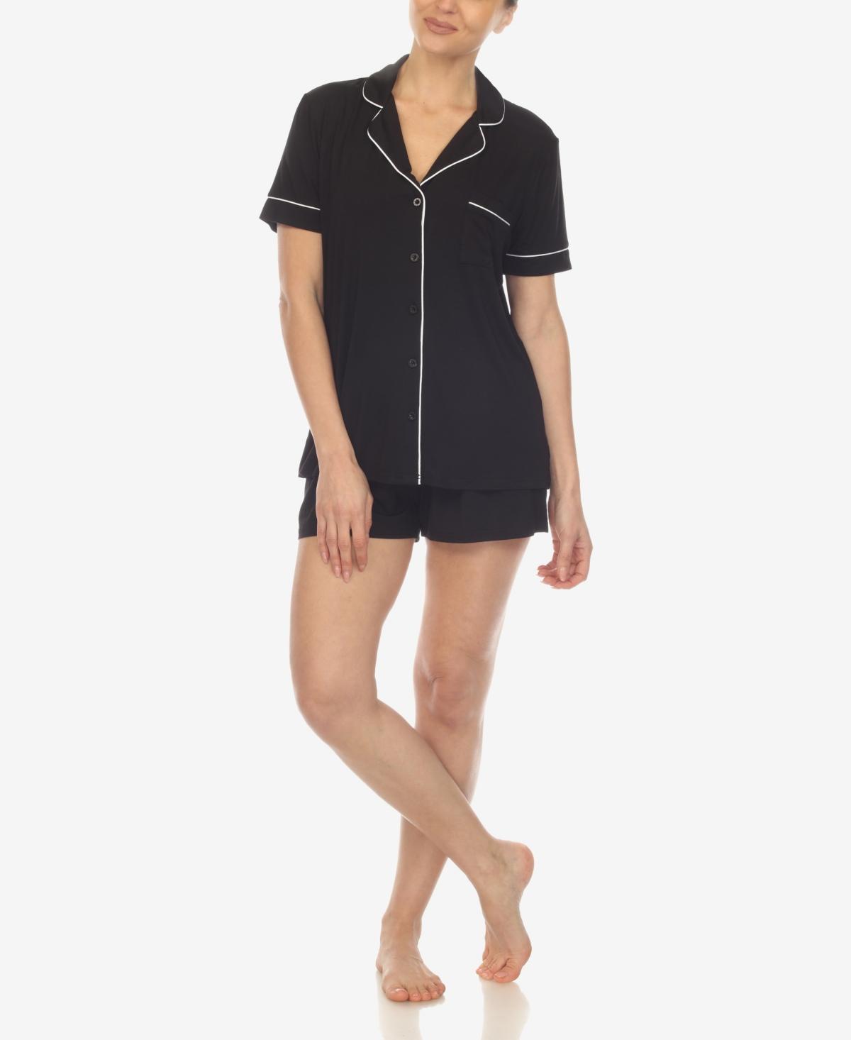 White Mark Womens 2 Pc. Short Sleeve Pajama Set Product Image