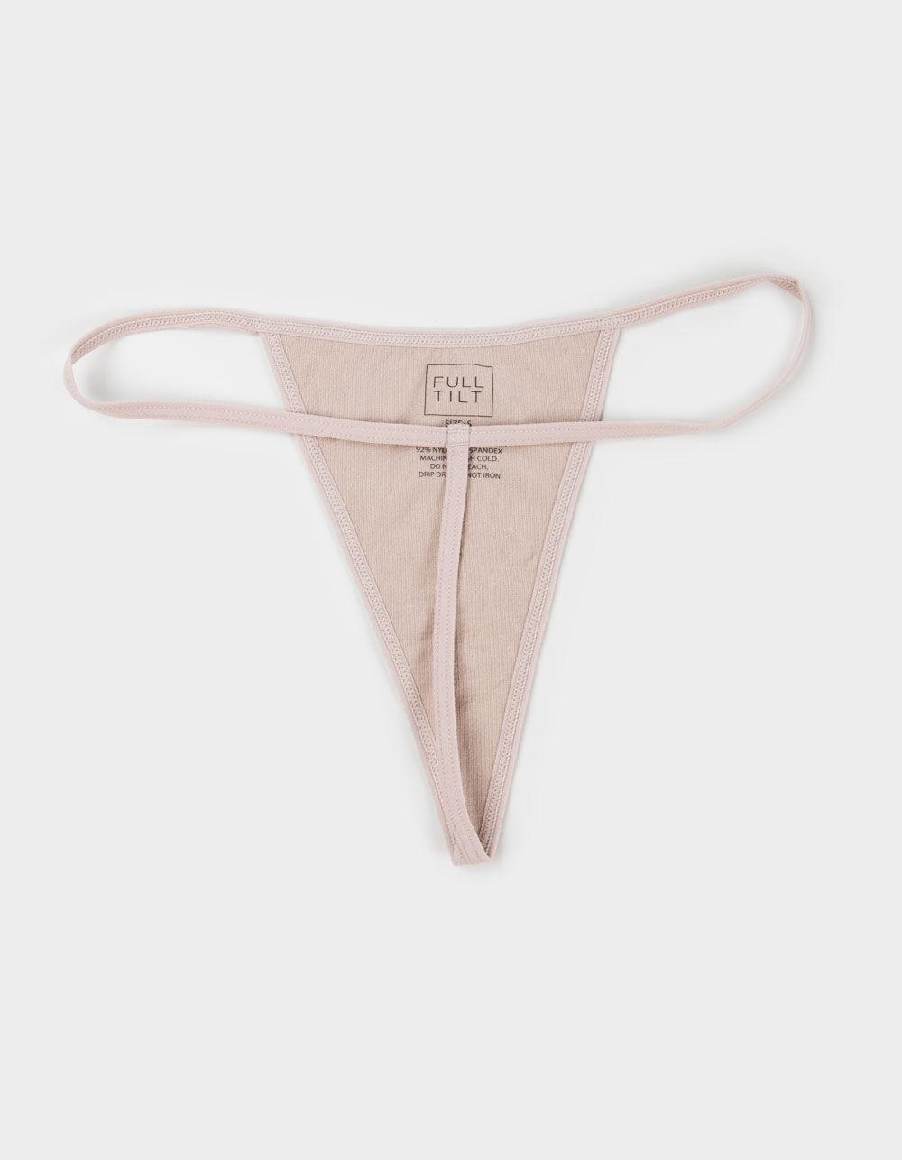 FULL TILT Seamless Rib Thong - BLACK Product Image