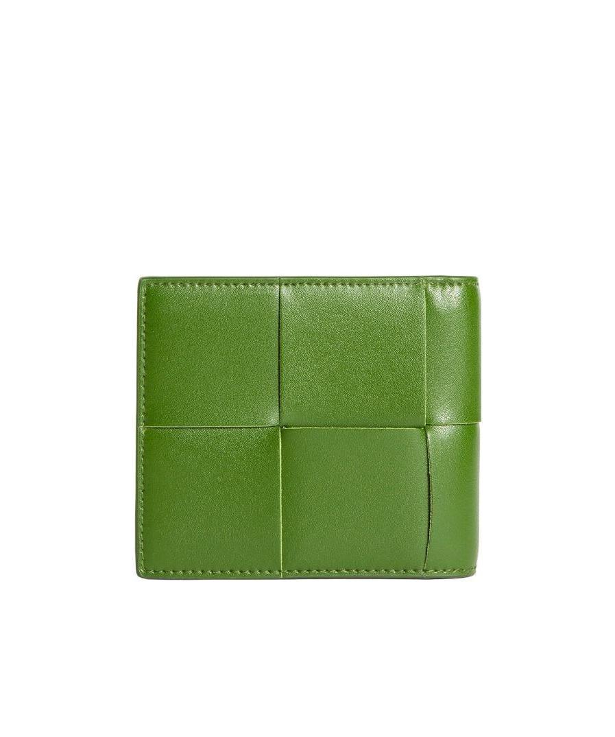 BOTTEGA VENETA Weave A Double-folded Wallet In Green Product Image