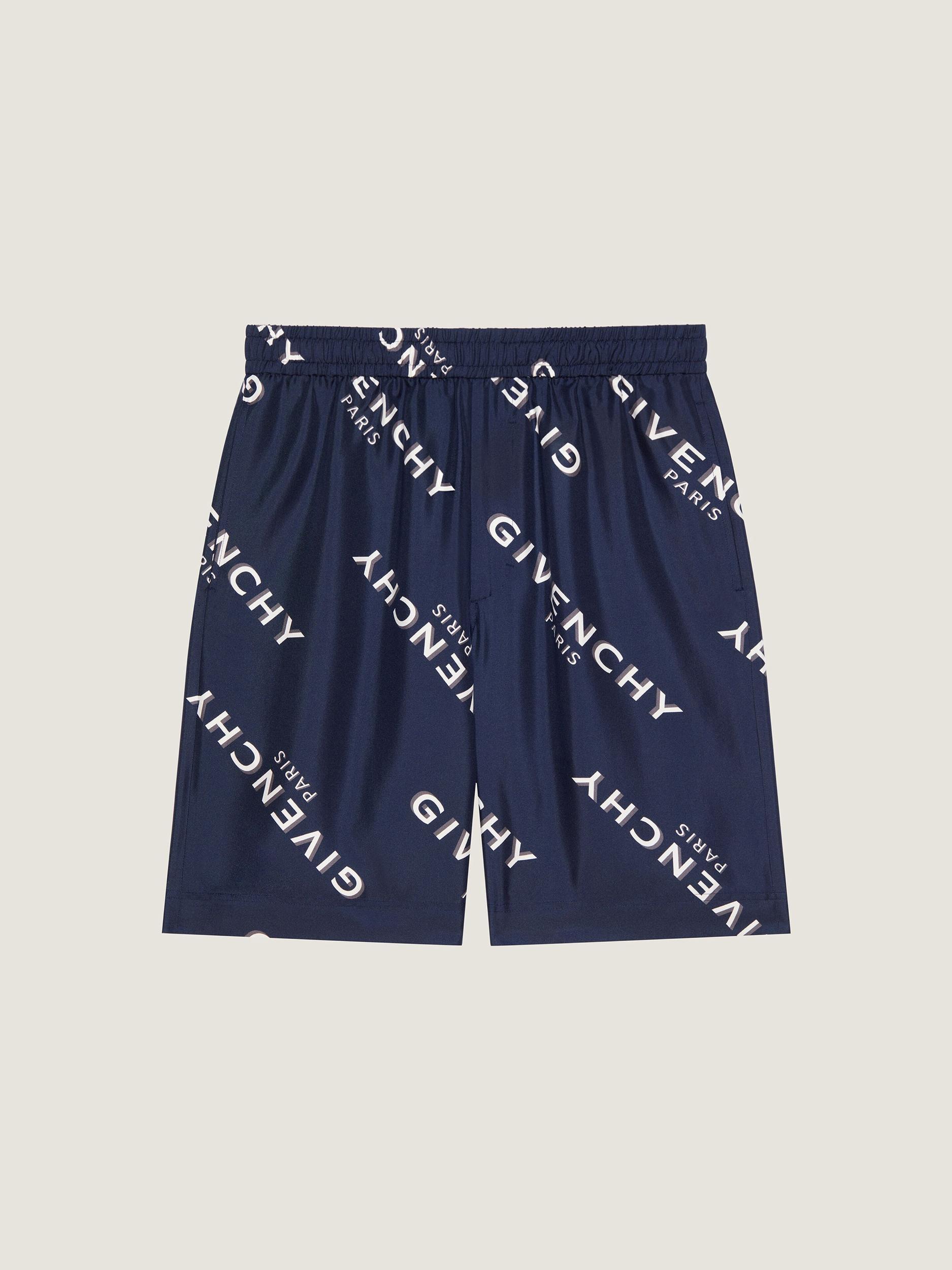 Bermuda shorts in silk twill with GIVENCHY shadow print Product Image