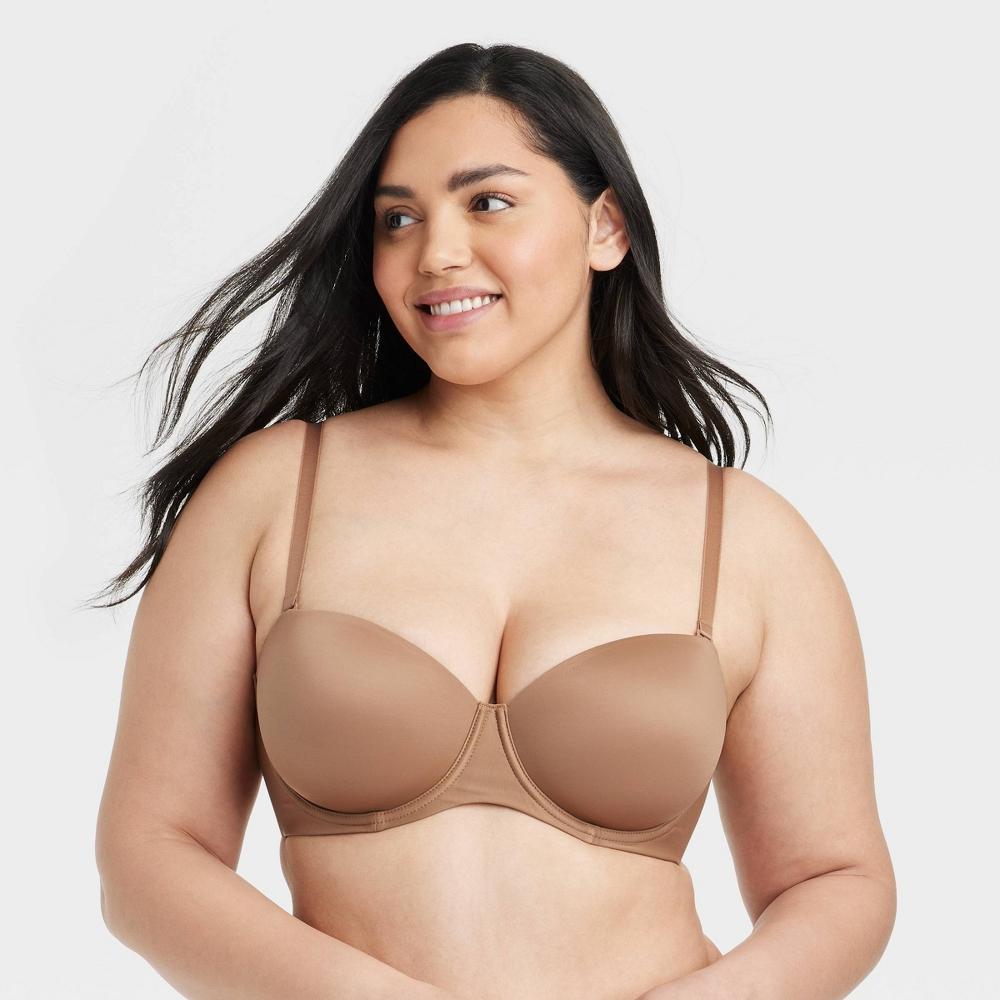 Womens Lightly Lined Strapless Bra - Auden Brown 36DD Product Image