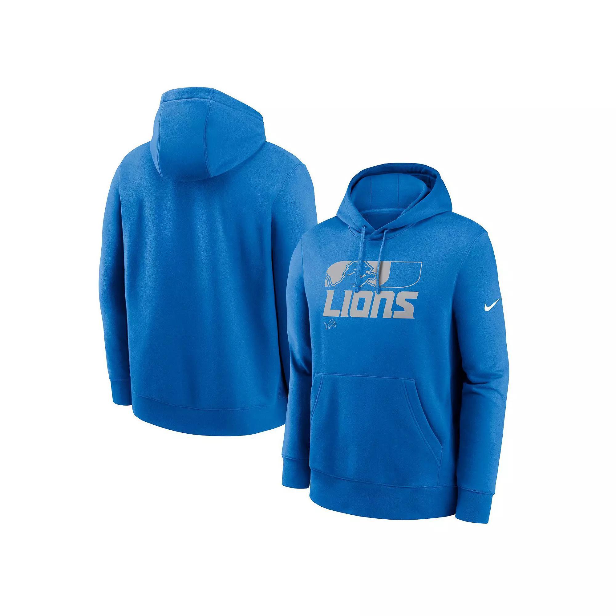 Men's Nike Blue Detroit Lions Team Reveal Club Pullover Hoodie, Size: Small Product Image