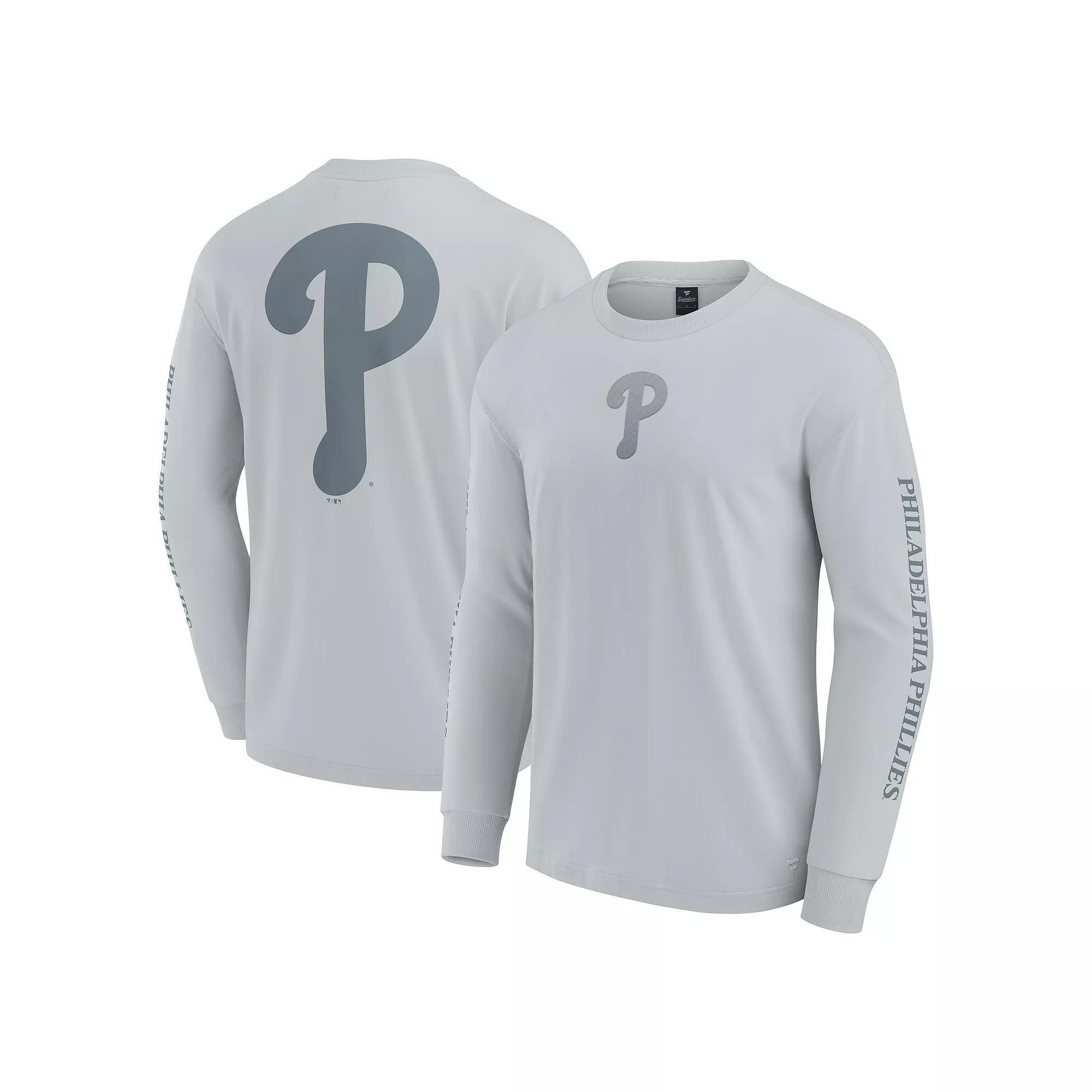 Men's Fanatics Gray Philadelphia Phillies Elements Strive Long Sleeve T-Shirt,  Product Image