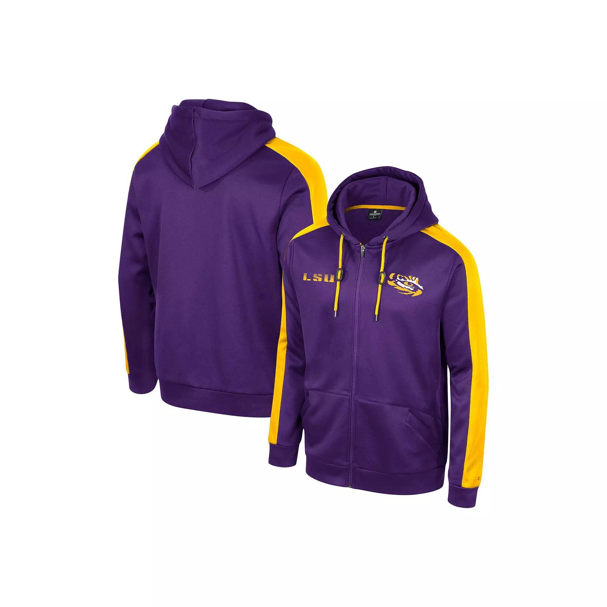 Men's Colosseum  Purple LSU Tigers Reese Full-Zip Hoodie, Size: 2XL Product Image