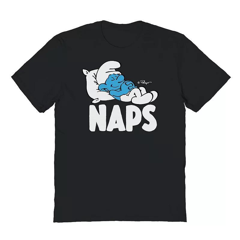 Men's Smurfs Naps 2 Graphic Tee, Size: Large, Black Product Image