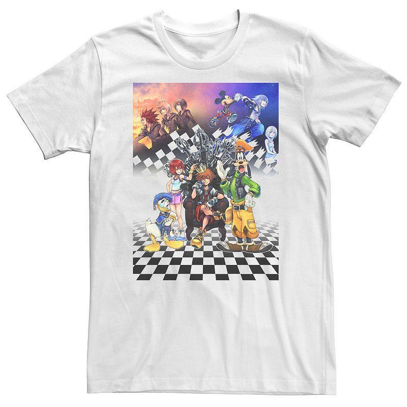 Big & Tall Disney Kingdom Hearts Group Shot Checkerboard Poster Tee, Mens Product Image