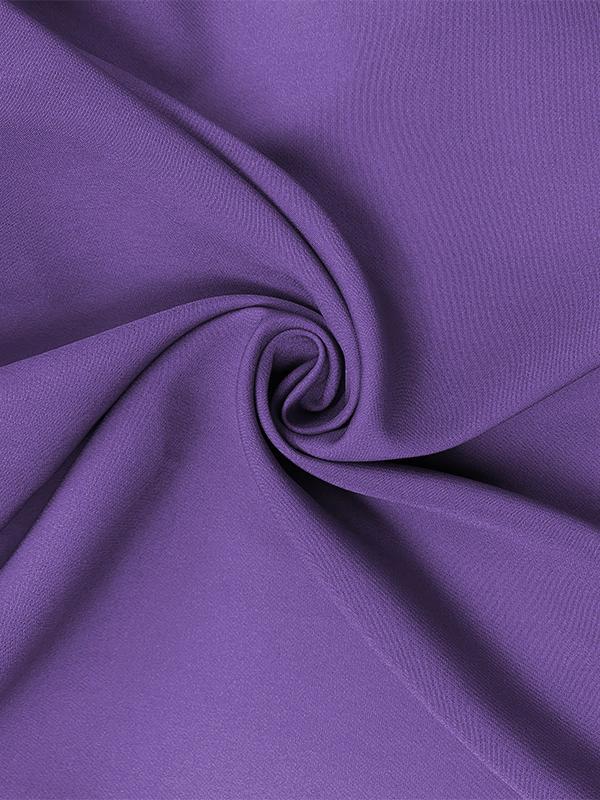 Loose Puff Sleeves Pleated Solid Color Split-Joint Round-Neck Midi Dresses Product Image