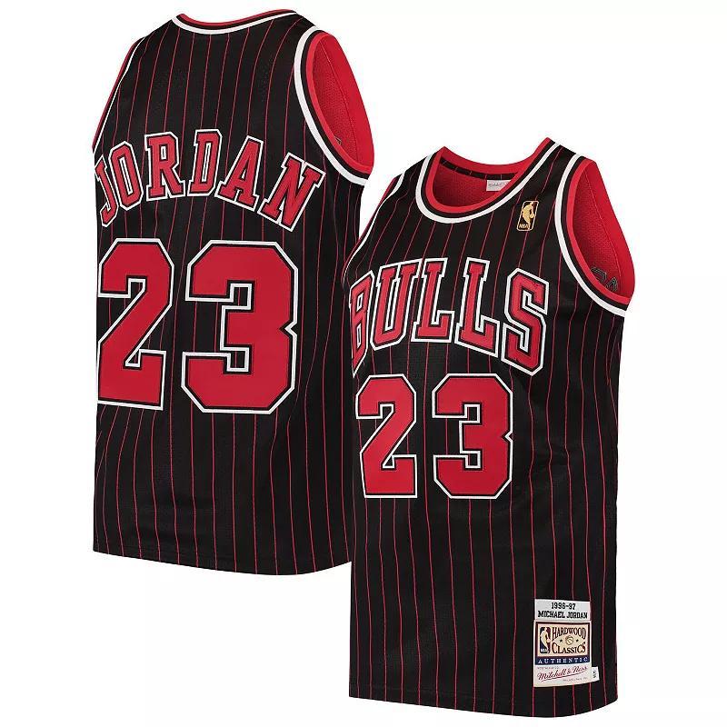 Men's Mitchell & Ness Michael Jordan Black Chicago Bulls 1996 Hardwood Classics Authentic Jersey, Size: 36 Product Image