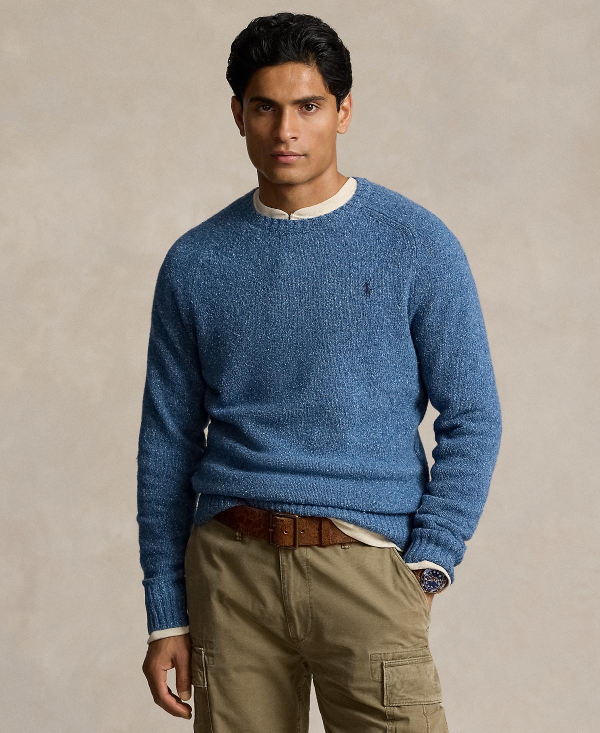 Polo Ralph Lauren Mens Speckled Wool-Blend Crewneck Sweater Product Image