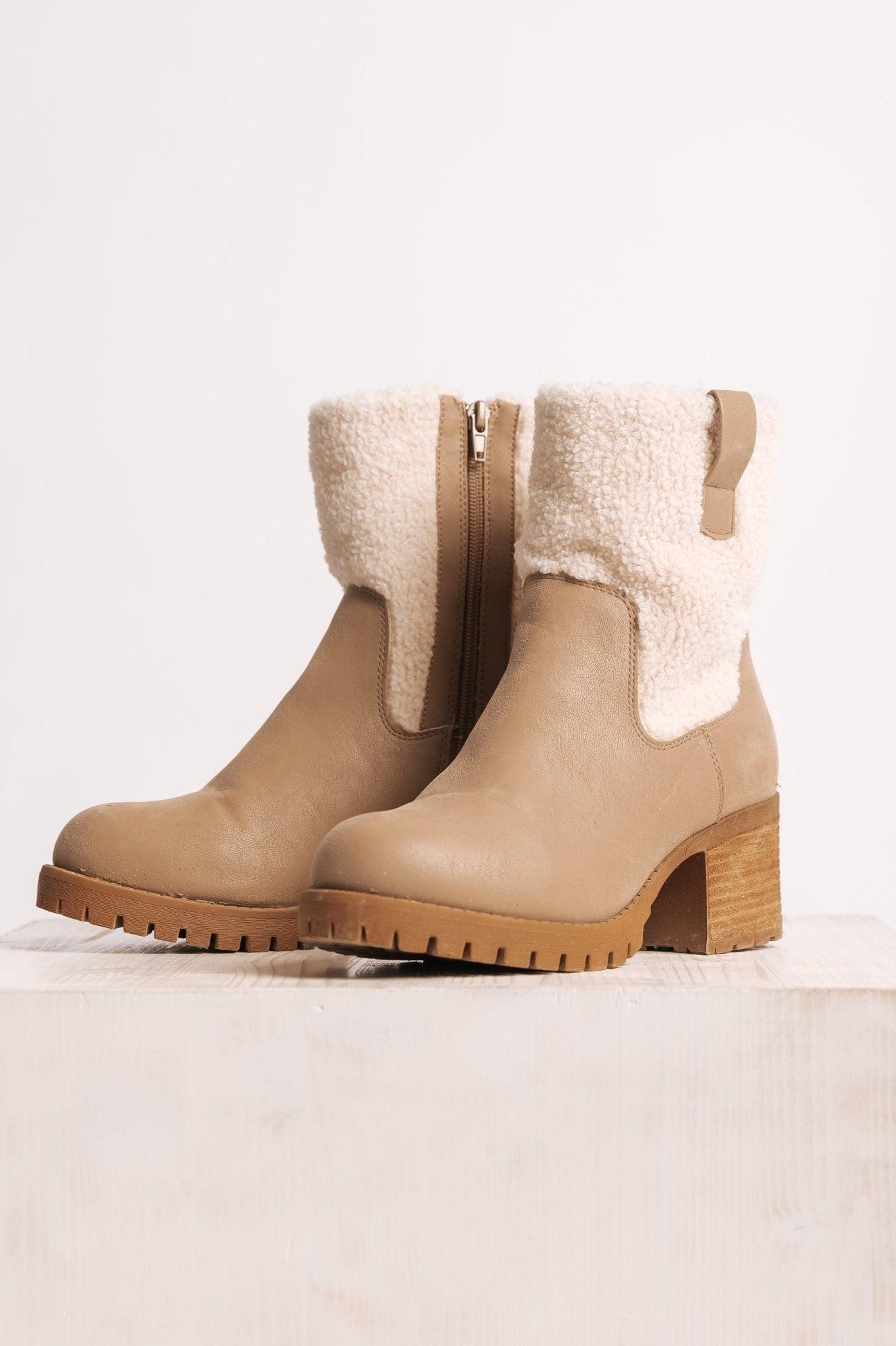 MIA Jakob Sherpa Heeled Booties - FINAL SALE Female Product Image