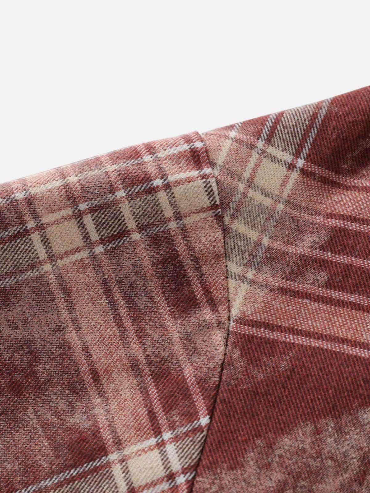 Aelfric Eden Tie Dye Plaid Long Sleeve Tee Female Product Image