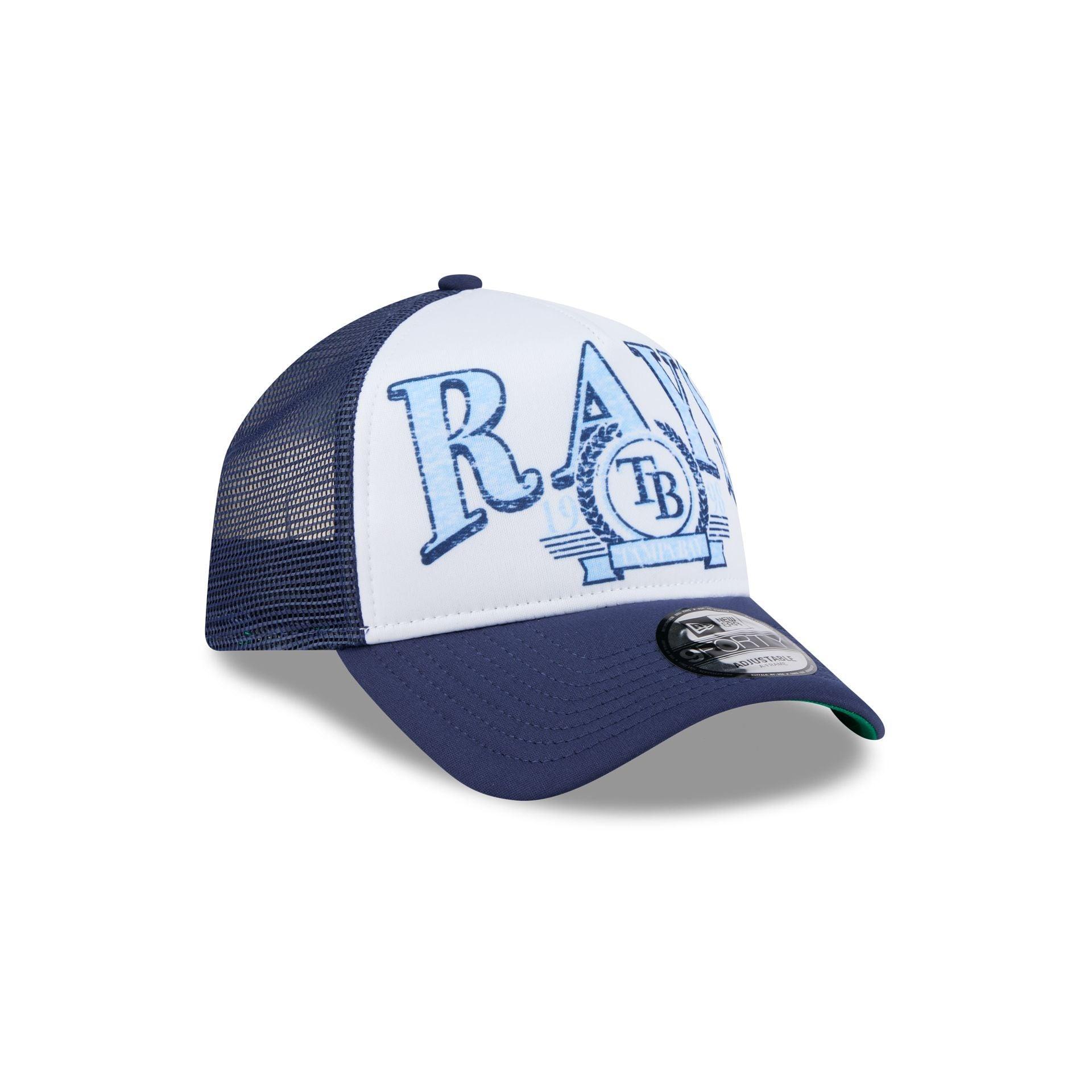 Tampa Bay Rays Distressed 9FORTY A-Frame Trucker Hat Male Product Image