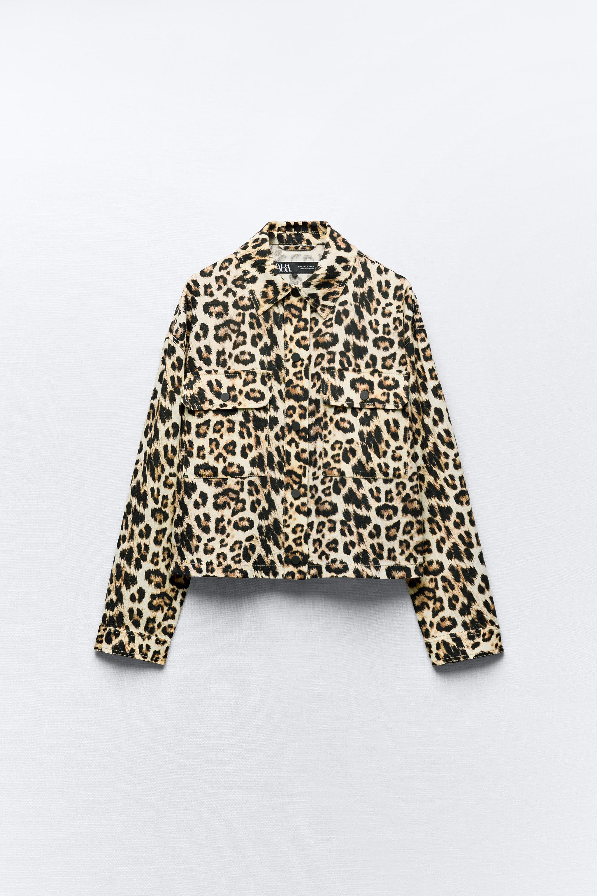 ANIMAL PRINT LINEN BLEND OVERSHIRT Product Image