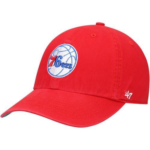 Mens 47 Red Philadelphia 76ers Team Franchise Fitted Hat Product Image