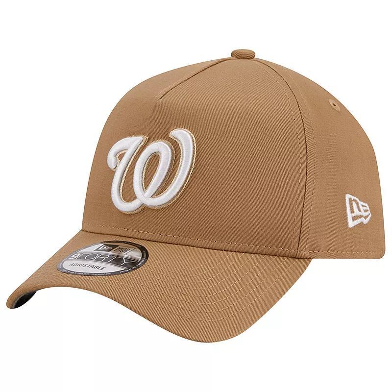 Mens New Era Khaki Washington Nationals A-Frame 9FORTY Adjustable Hat Product Image