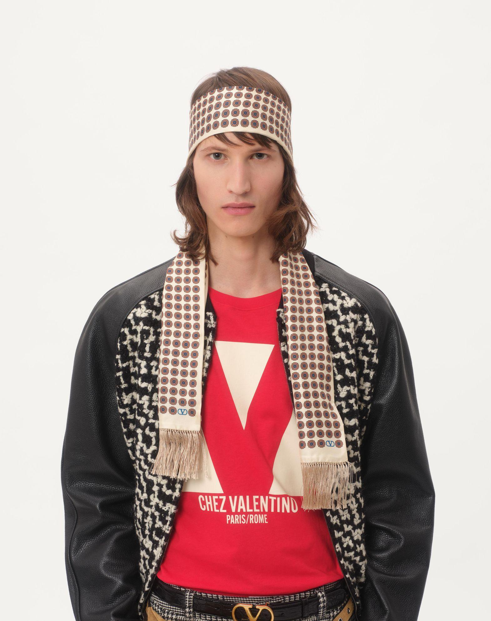 Cotton T-Shirt With Chez Valentino Print Product Image