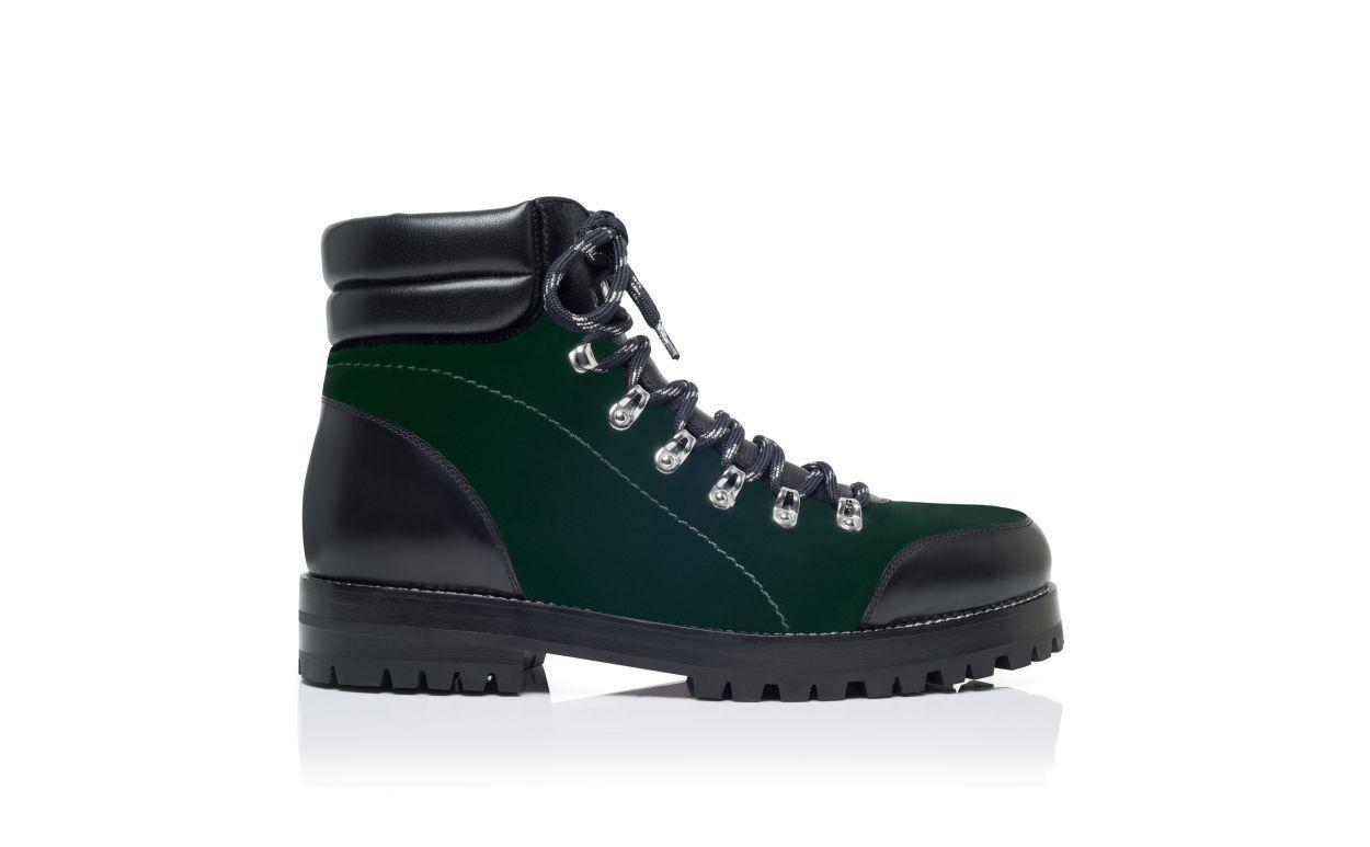 JANKA Dark Green Velvet Ankle Boots Product Image