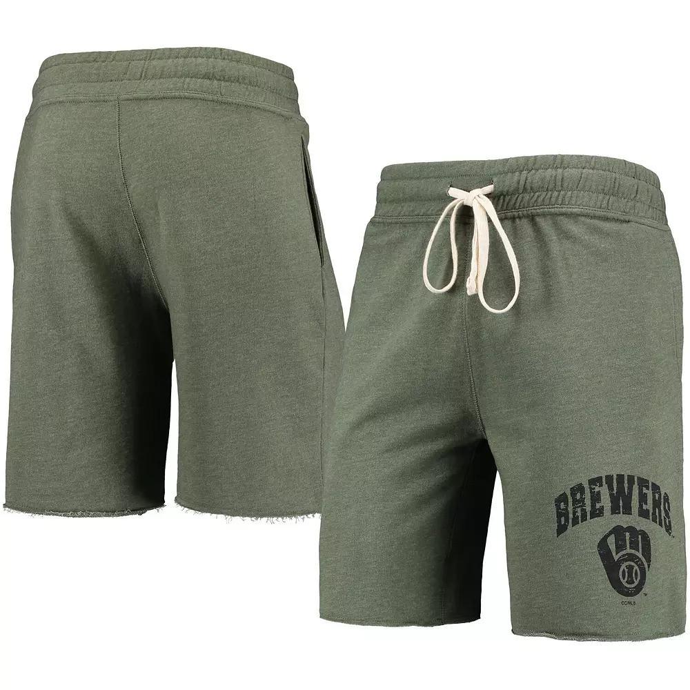 Men's Concepts Sport Heathered Olive Milwaukee Brewers Mainstream Tri-Blend Shorts, Size: 2XL, Green Product Image