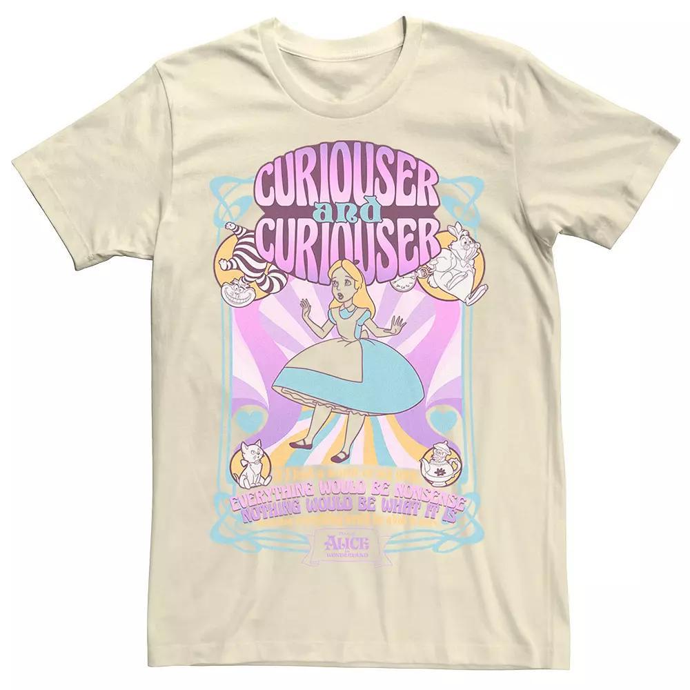 Disney's Alice In Wonderland Psychadelic Nouveou Movie Quote Poster Men's Tee, Size: 3XL, Natural Product Image