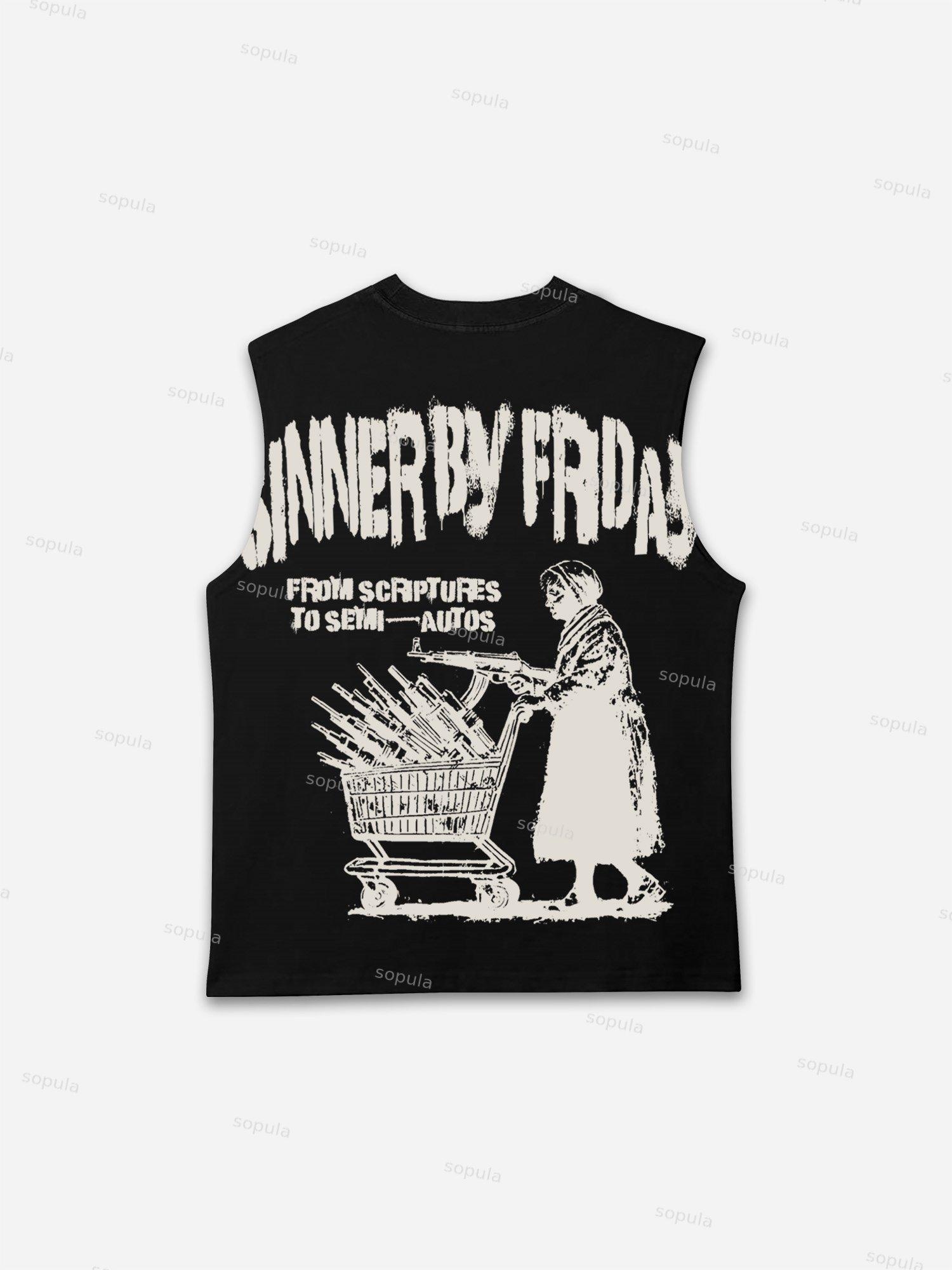 Sunday Is A Saint, Friday Is A Sinner Street Vintage Graphic Tank Top Product Image