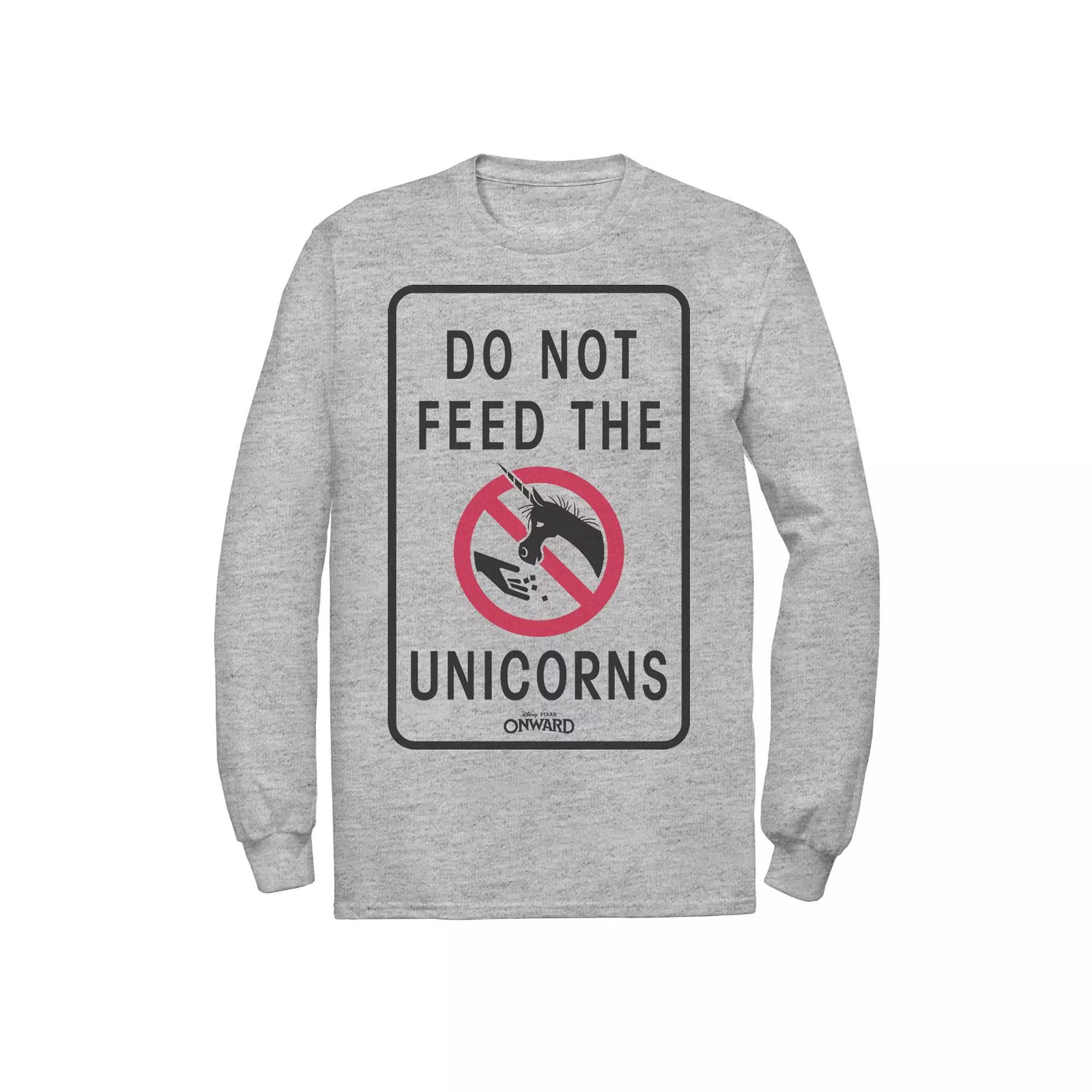 Men's Disney/Pixar Onward Do Not Feed The Unicorns Sign Tee,  Product Image