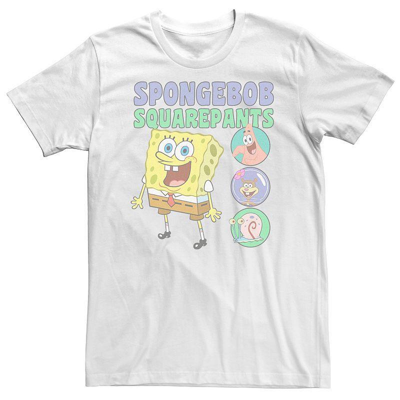 Big & Tall Sponge Bob Friends In Bubbles Tee, Mens Product Image