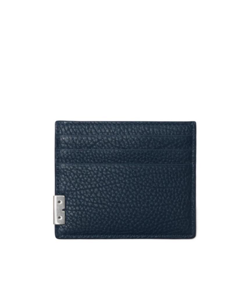 BURBERRY B-cut Leather Cardholder In Blue Product Image