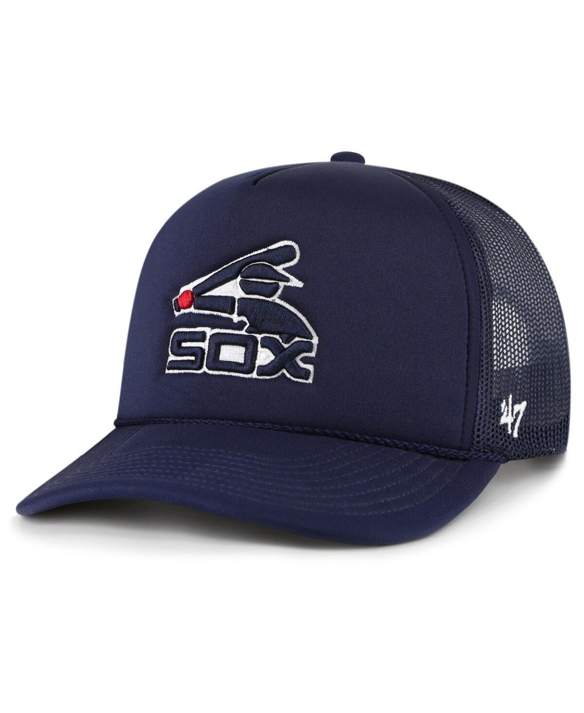 Mens 47 Boston Red Sox Foam Logo Trucker Snapback Hat, Blue Product Image