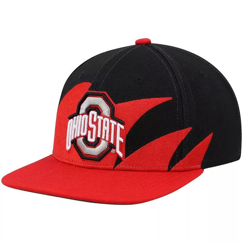 Mens Mitchell & Ness Scarlet Ohio State Buckeyes Sharktooth Snapback Hat - Scarlet Product Image