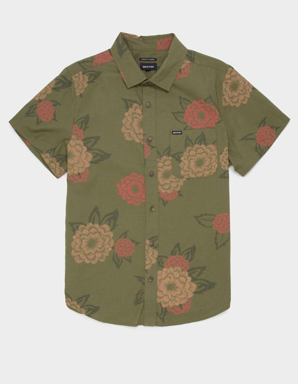 BRIXTON Charter Print Mens Button Up Shirt - IVY Product Image