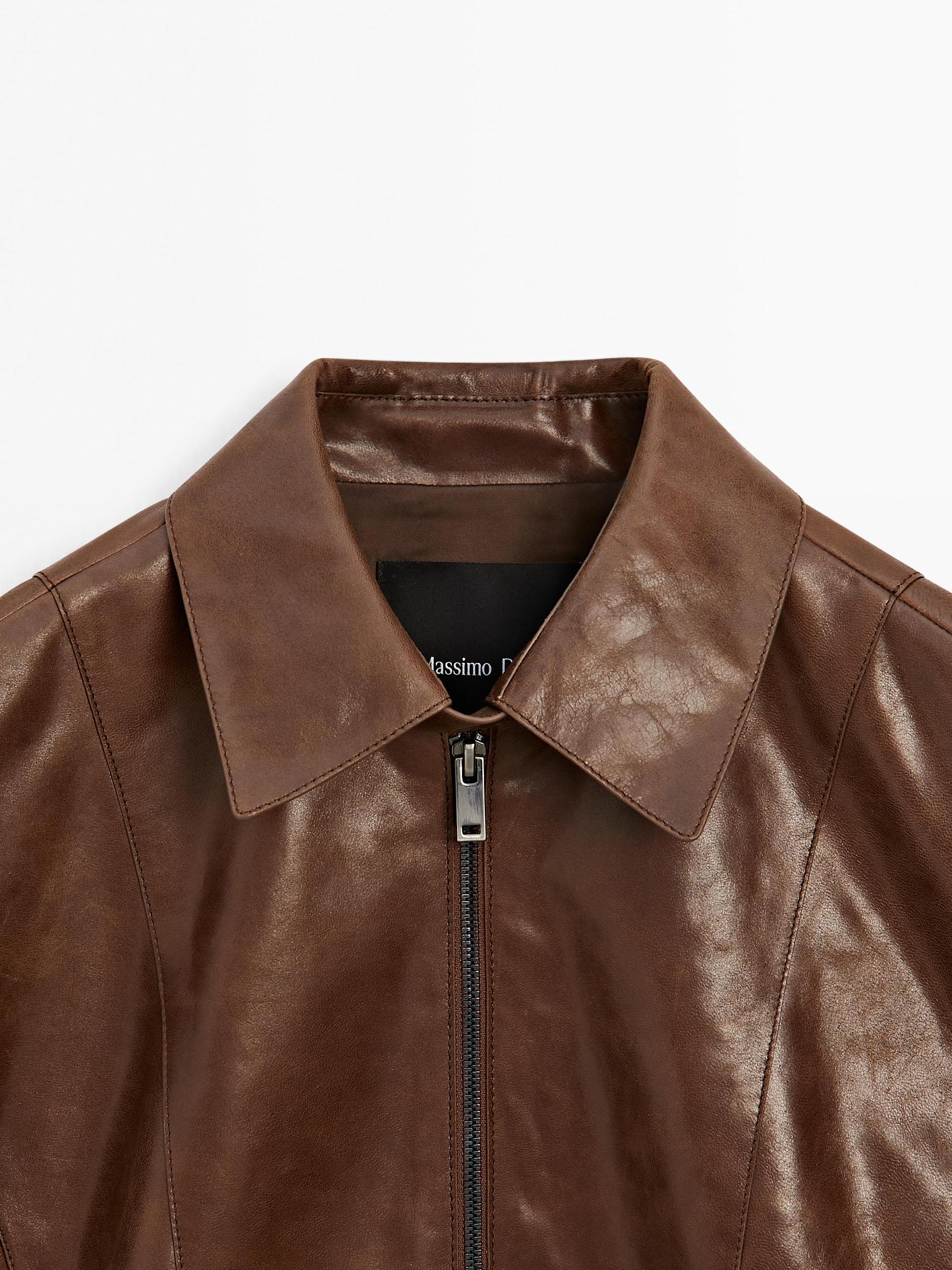 Short nappa leather jacket Product Image