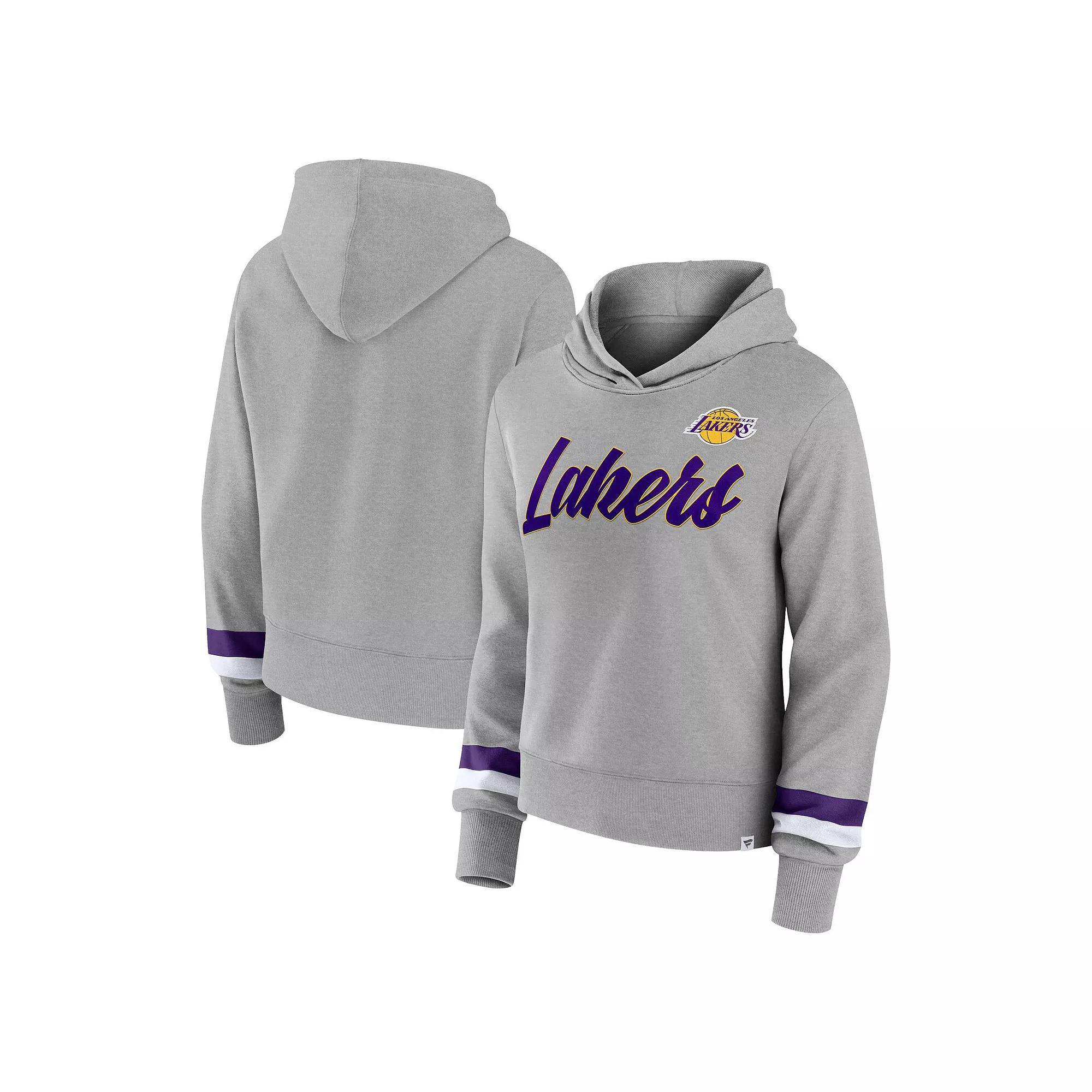 Women's Fanatics Branded Heather Gray Los Angeles Lakers Halftime Pullover Hoodie, Size: Small, Grey Product Image