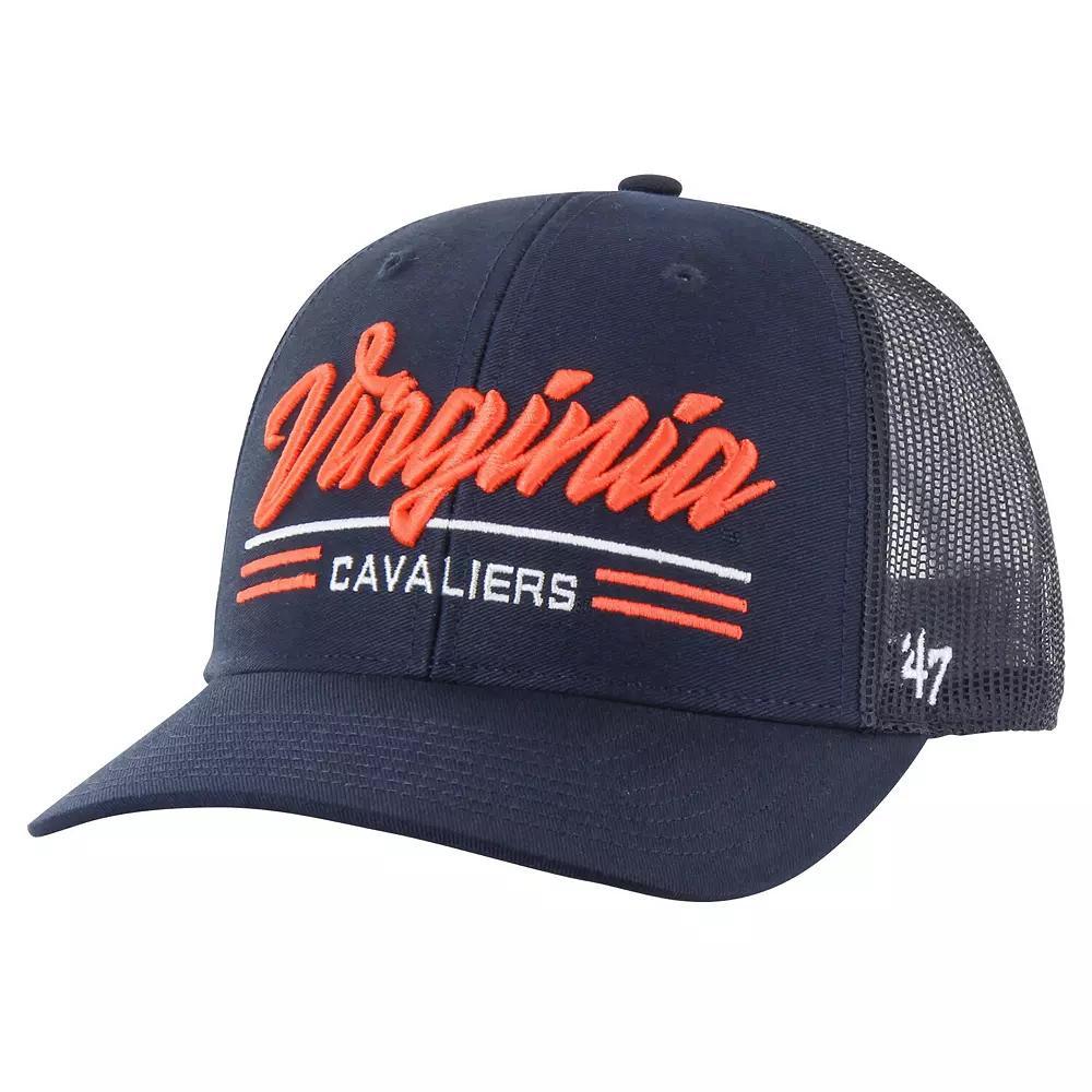 Men's '47 Navy Virginia Cavaliers Garner Trucker Adjustable Hat, Blue Product Image