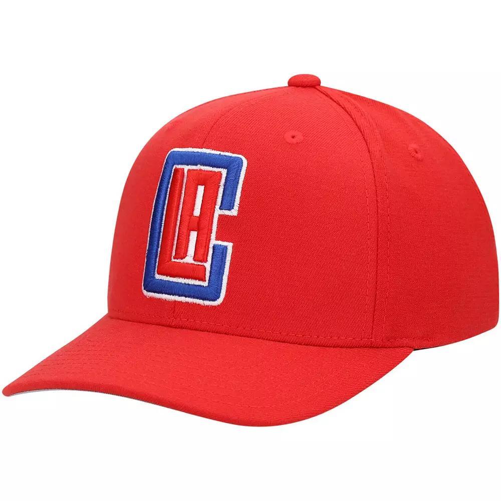 Men's Mitchell & Ness Red LA Clippers Ground Stretch Snapback Hat Product Image
